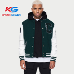 Green and White Color Varsity Jacket
