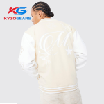 Skin and White Color Varsity Jacket - Image 2