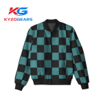 Green Color Check Bombar Jacket