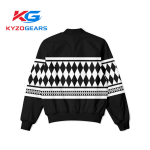 Black and White Color Combo Printed Bombar Jacket - Image 2